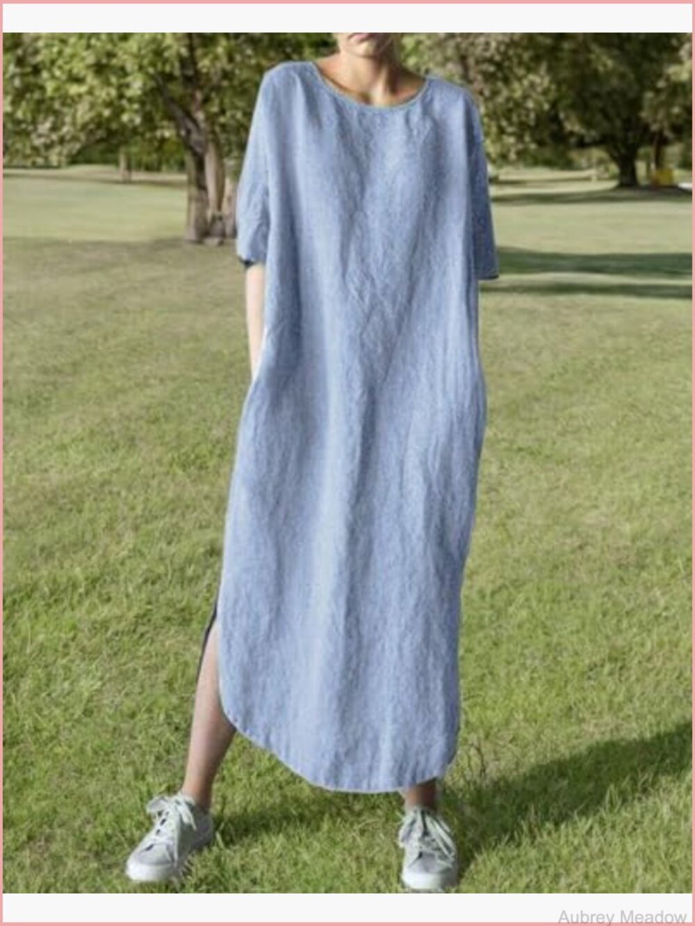 Casual Maxi Dress Soft Breathable with Pockets Figure Flattering Daily Commute - Picture 2 of 2